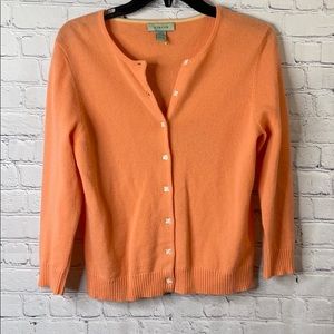 Geneva cashmere peach sweater button front